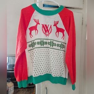 NWOT New Wildfox Christmas sweatshirt XS extra-small red green